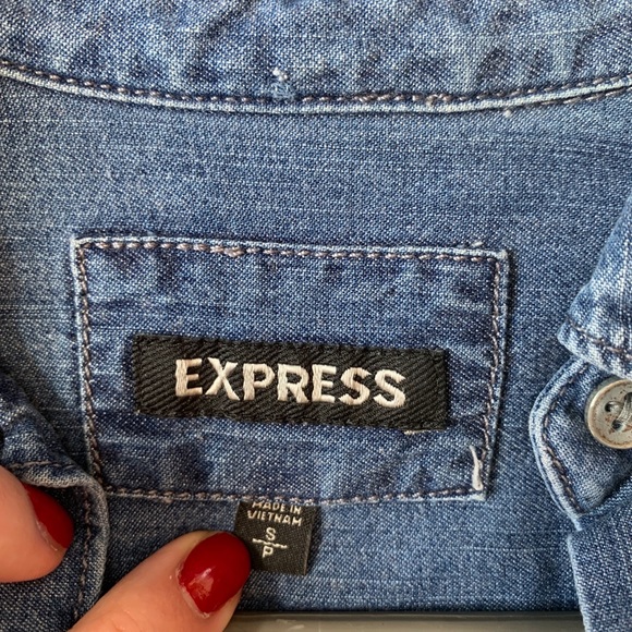 Express Denim Button Down Shirt - Picture 4 of 4